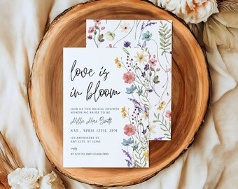 Wildblumen Brautparty Einladung: Liebe in Blüte Vorlage (Instant Download)