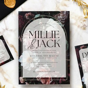 Dark And Moody Wedding Invitation Suite