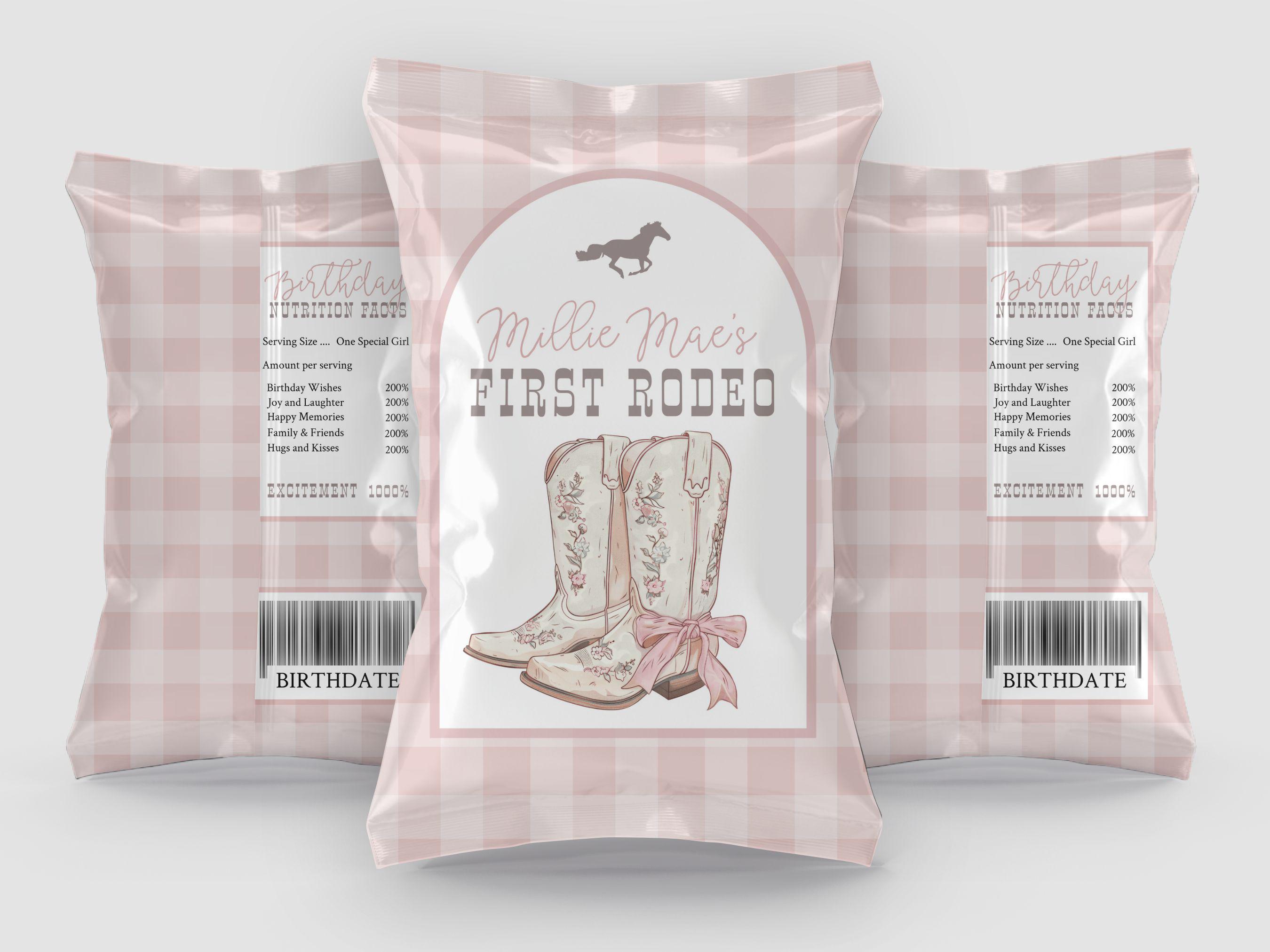 My First Rodeo Chip Bag First Rodeo Chip Bag Template - Editable First Rodeo Chip Bag Favor ...