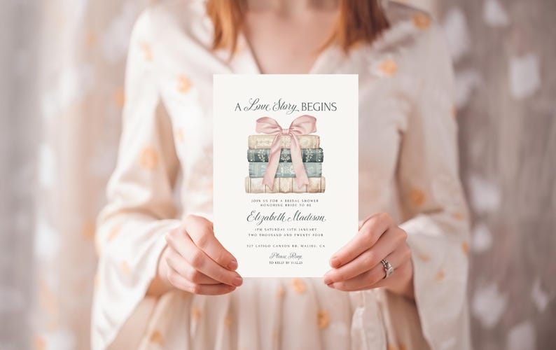 love story bridal shower invite
