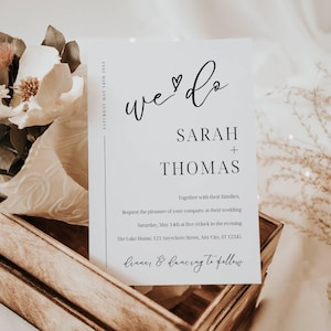 We Do Wedding Invitation Template, Instant Download, Modern Wedding Invite, We Do Wedding Invitations, Digital Download, Canva Template