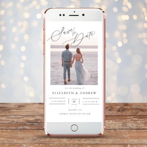 Minimal Save The Date Invitation Template With Photo, Editable Template, Modern Minimal Save The Date Template, Evite Save The Date, msdev