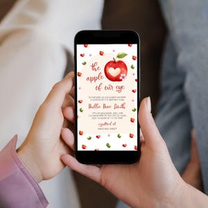 Apple Of Our Eye Baby Shower Invitations,  Apple Orchard,| Apple Baby Shower Mobile Invite Template | Instant Download, Edit in Templett
