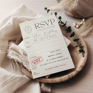 Literarische Hochzeit Rsvp Card Template | Mit freundlicher Genehmigung | Antwortkarte | Bibliothek Antwortkarte | Sofortdownload | Hochzeitseinladung, Canvas