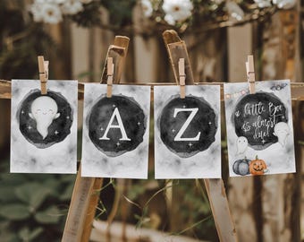 Little Boo Baby Shower Banner, Neutral, Geister Baby, Halloween Baby Shower Dekorationen, Herbst Baby, Baby Shower Banner | Templett albh