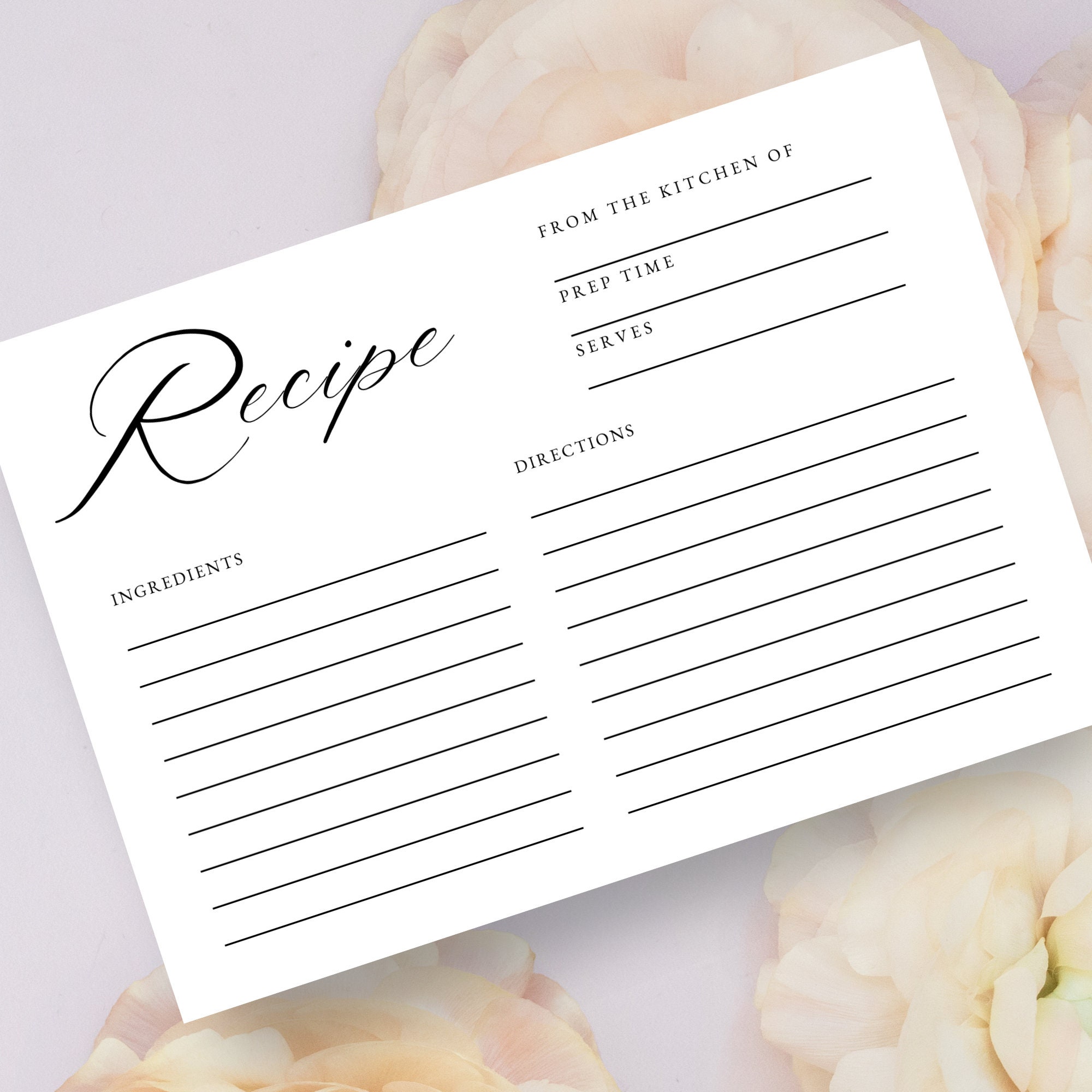 Bridal Shower Recipe Request Card, Recipe Card Bridal Shower, She's ...