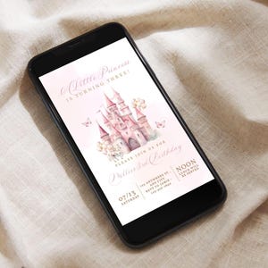 Princess 3rd Birthday Digital Invitation, 3Rd Birthday Invite, Princess Invitation, Royal Threeness Birthday Invite, Fairytale Text Invite