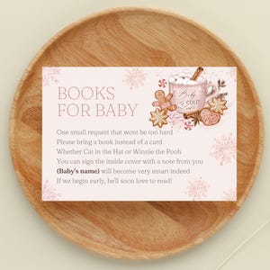 Es ist kalt draußen Baby Shower Mädchen Bücher für Baby Karte, Schneeflocke Baby Shower Vorlage, bearbeitbar in Canva, Winter Baby Shower, Hot Cocoa
