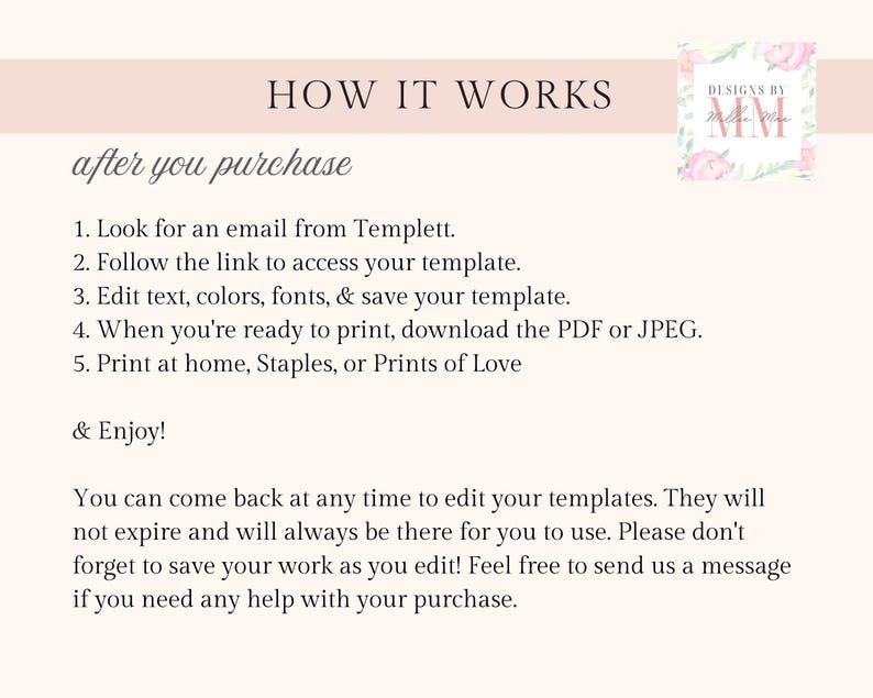designs by millie may Templett instructions