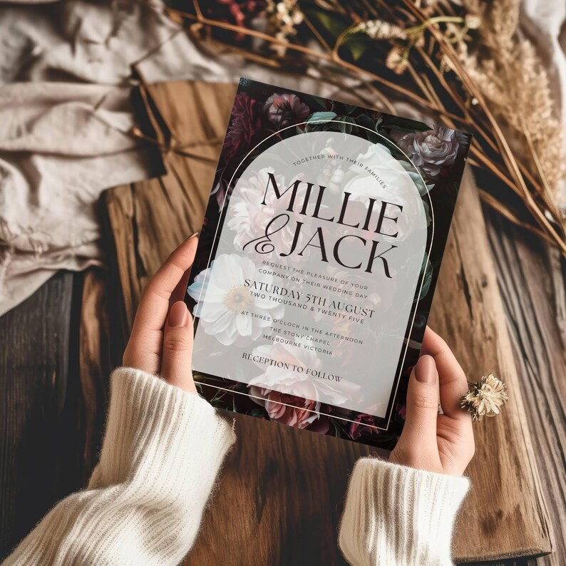 Dark And Moody Wedding Invitation Suite