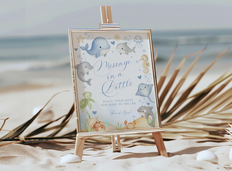 Message in a Bottle Sea You Soon Baby Shower Table