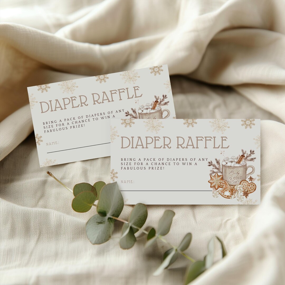 Cold Chisel Raffle Tickets Neutral Baby It's Cold Outside Shower Diaper Raffle Ticket, Winter ...