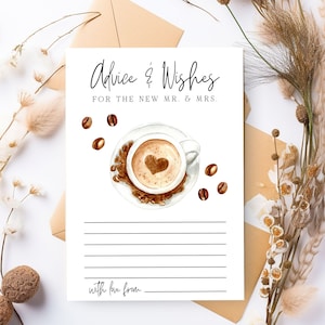 Tarjeta de consejos de Love Is Brewing, despedida de soltera de Love Is Brewing, despedida de soltera con café, juego de despedida de soltera, tarjetas de consejos para despedida de soltera con café