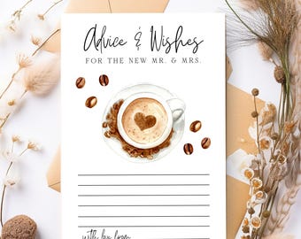 Love Is Brewing Advice Card, Love is Brewing Bridal Shower, Coffee Bridal Shower, Bridal Shower Game, Advice Cards for Coffee Shower