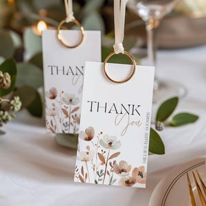 Boho Baby in Bloom Thank You Tag, Editable Template | Boho Wildflowers Bridal Shower Thank You Favor Tag | Gift Tags,  Watercolor, Canva