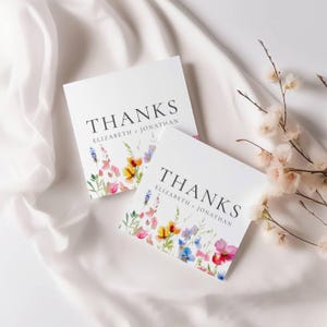 Wildflower Thank You Tag - Editable Wildflower Wedding Thank You Tag - Printable Favor Tag - Digital Template - Edit in Templett - wfwi