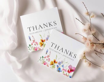 Wildflower Thank You Tag - Editable Wildflower Wedding Thank You Tag - Printable Favor Tag - Digital Template - Edit in Templett - wfwi
