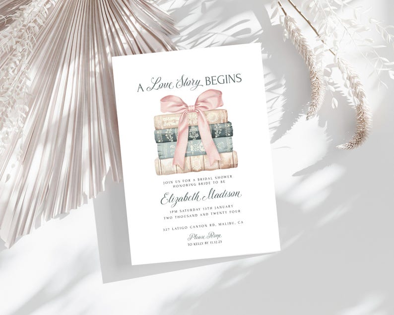 love story bridal shower invite