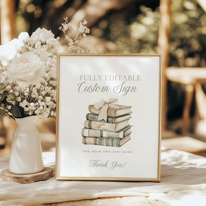 New Chapter Baby Shower Custom Sign - Neutral Signs - Editable in Templett  - Instant Download - Printable - A New Chapter Begins - ncn2