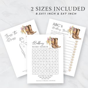 Paquete de juego para despedida de soltera con botas y burbujas, descarga instantánea, accesorio adicional para despedida de soltera con botas vaqueras, juego "Él dijo, ella dijo", flores silvestres imagen 5