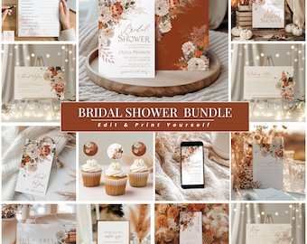 Terracotta Floral Bridal Shower Bundle: Printable Games and Decor (Edit in Templett) 030