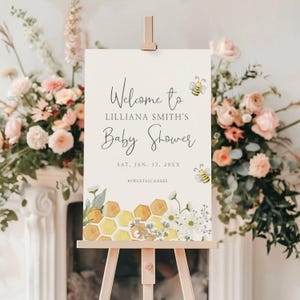 Sweet as Can Bee Baby Shower Welcome Sign, Sweet as Can Bee Baby Shower Decorations, Bee Baby Shower, Baby Sprinkle, Templett - sacb