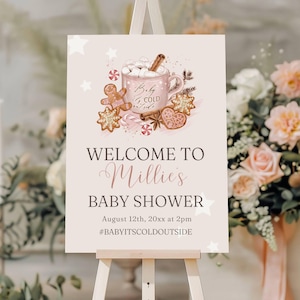 Baby It&#39;s Cold Outside Baby Shower Welcome Sign, Snow Baby Shower Decor | Baby Its Cold Outside | Winter Baby Shower Sign | Hot Cocoa
