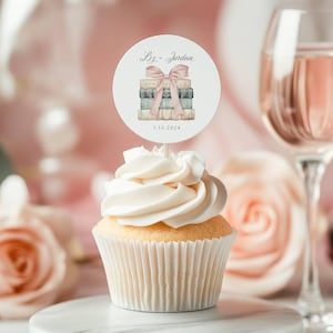 A Love Story Begins Bridal Shower Cupcake Toppers, Printable Bridal Shower Cupcake Picks, Editable Template, Books Shower, Templett lsbs1