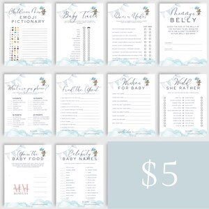 Oh Junge! Bär Babyparty Spiele | 10 druckbare Babyparty Spiele, Babyparty Junge, Bären Thema, druckbare PDF, Sofort Download