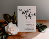 Minimalist Rehearsal Dinner Invitation Template, The Night Before,  Wedding Rehearsal Dinner Invite | Modern Simple Rehearsal Invite, Canva