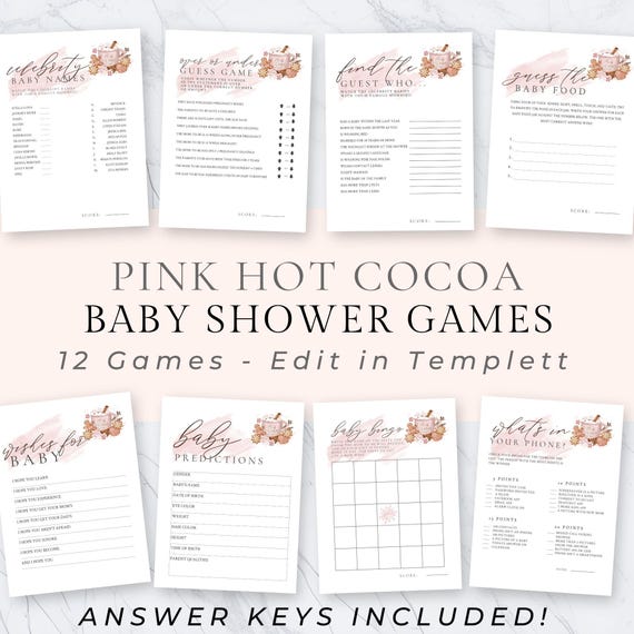 Pink Baby Its Cold Outside Baby Shower Game Bundle for Girls | Printable - 035