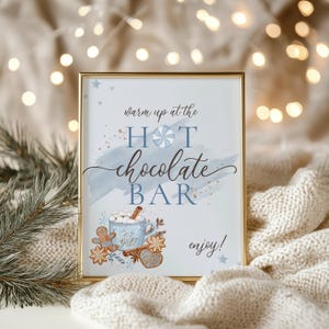 Baby Its Cold Outside Baby Shower Table Sign, Boys, Hot Chocolate Bar Sign, Hot Cocoa Bar, Editable Baby Shower Sign, Hot Cocoa Shower 032