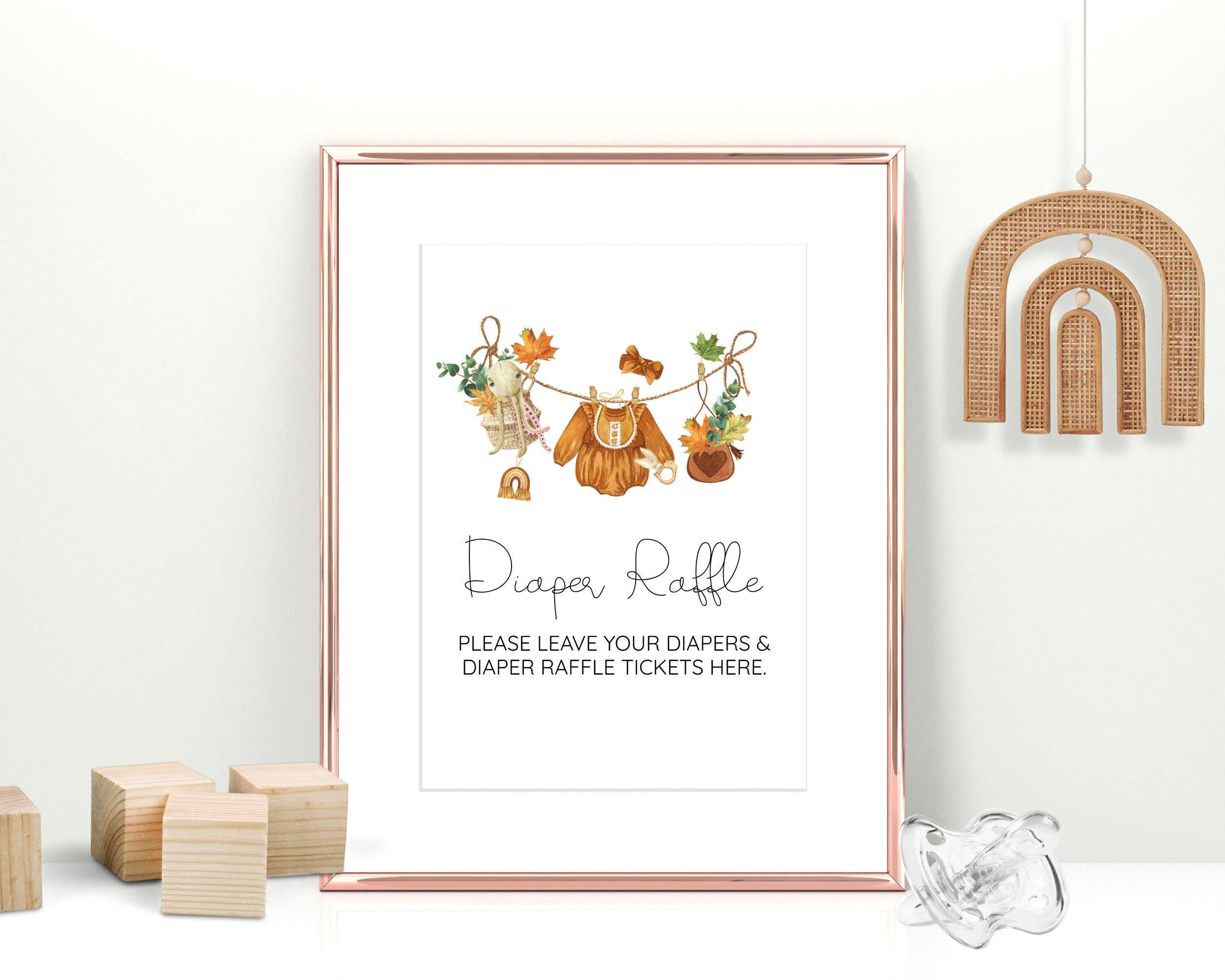Fall Raffle Signage Fall Girl Clothesline Diaper Raffle Sign & Tickets, Instant Download ...