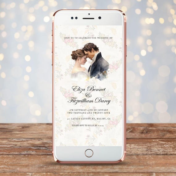 Pride and Prejudice SMS Wedding Invitation Wedding Invite