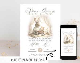 Some Bunny Baby Shower Invite, Bunny Invitation | Some Bunny Baby Shower | Baby Shower Invite | A Little Bunny Is On The Way | Canva