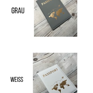 Personalisierte Reisepasshüllen in Grau und Weiß