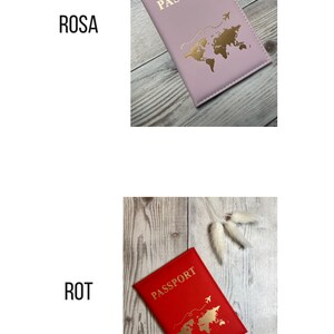 Personalisierte Reisepasshüllen Rosa und Rot