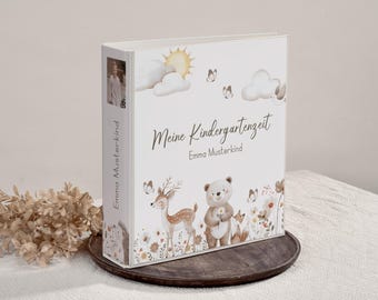 Kindergarten folder, kindergarten portfolio (7 cm), forest, animals, bear