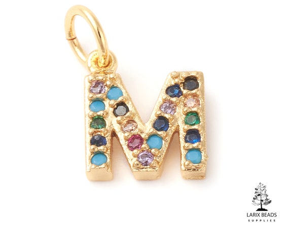 Charm Alphabet Charms Micro Pave Letter 