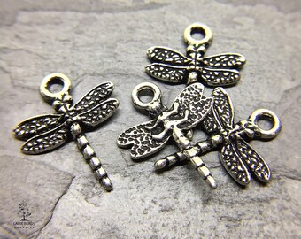Dark Antique Silver Ring Charms Links Connectors Tierracast 3/4