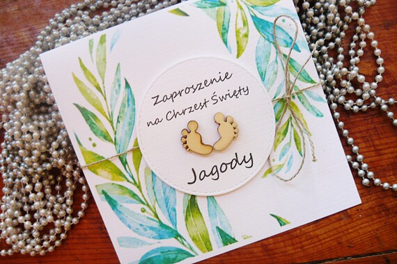 Zaproszenia Na Chrzest święty Etsy