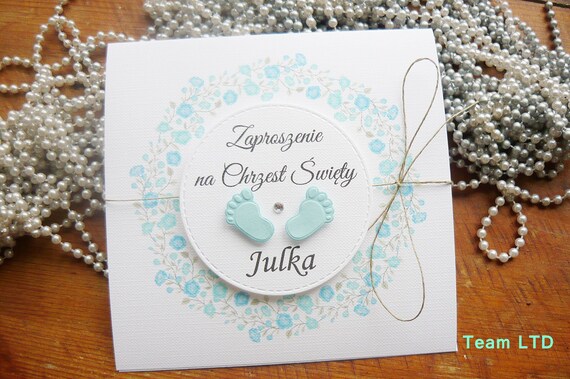 Rustykalne Zaproszenia Na Chrzest święty Etsy