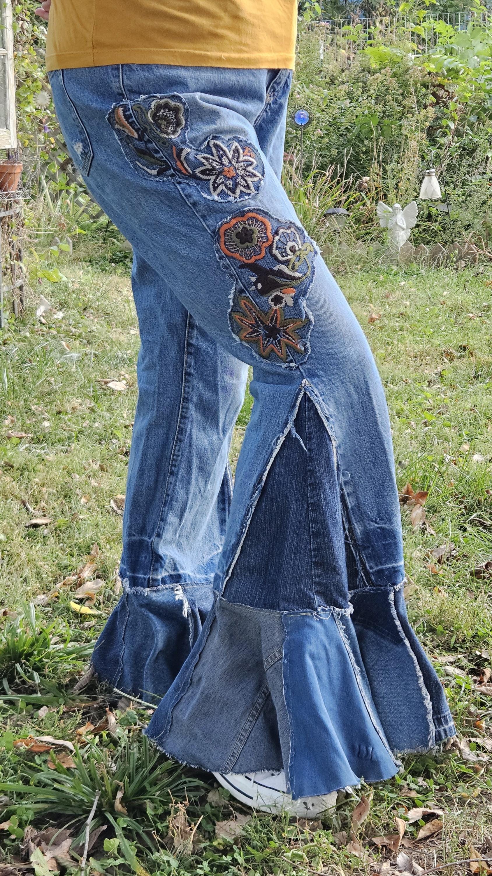 Jeans Bottom Embroidery - Etsy