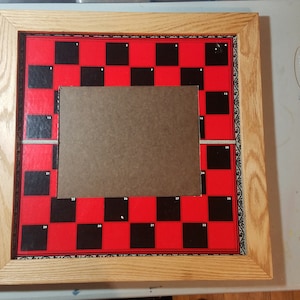 Checkers board game picture frame