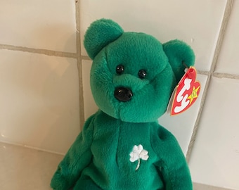 Vintage '97 Ty Beanie Baby Erin the Bear - Rare Collectible with Tag Errors - Pristine Condition, Unique Production, Secure Shipping