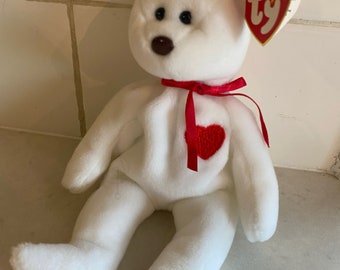 Rare 1990s Valentino Beanie Baby, Brown Nose Variant with Unique Errors, Deadstock, Pristine, Genuine TY Collectible Nostalgia