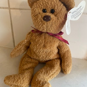 Rare 1990s Curly Beanie Baby - Limited Edition with Production Errors | Vintage Collectible TY Plush | Pristine Deadstock Condition