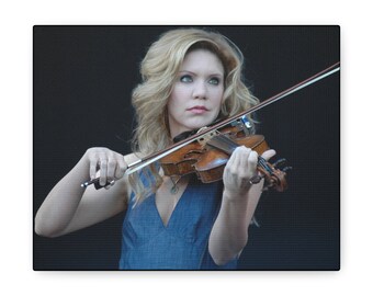 Alison Krause bluegrass fiddle photo canvas print