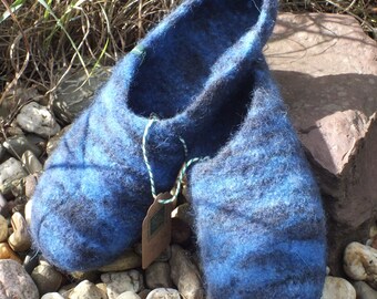 Felt clogs size 41 Royal Blue Melange with latex sole