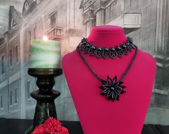 BERYUAN Gothic Black Rose Lace Necklace - Teardrop Pendant Choker For Women Girls Costume Jewelry - View #8